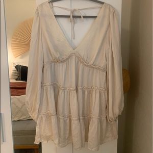 Lulus cream silky dress